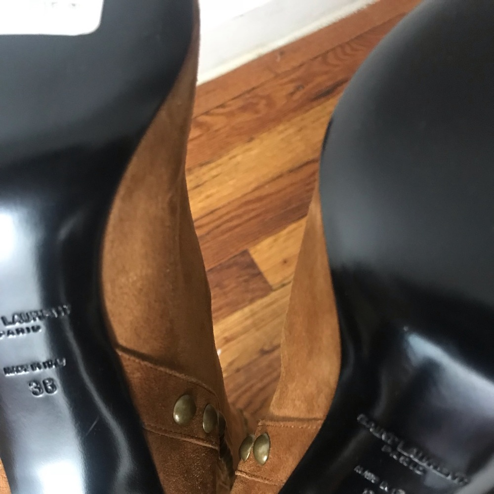 Saint Laurent Knee High Suede Boots - Picture 4 of 7